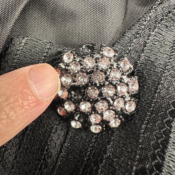 Vintage Black Lace Blazer Skirt Suit Set Size 4 Karen Lawrence by Matthew 1980s - Picture 8 of 10